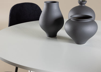 Venture Home Polar & Härön Matstolar 2-pack Svart + Runda Matbord ⌀110 Vit