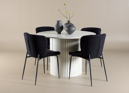 Venture Home Modesto & Härön Matstolar 2-pack Svart + Runda Matbord ⌀110 Vit