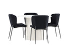Venture Home Modesto & Härön Matstolar 2-pack Svart + Runda Matbord ⌀110 Vit
