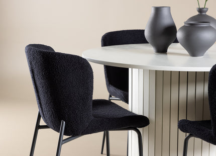 Venture Home Modesto & Härön Matstolar 2-pack Svart + Runda Matbord ⌀110 Vit