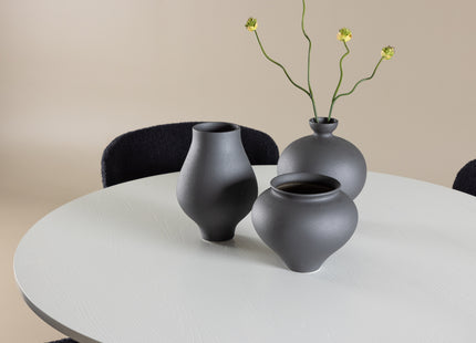 Venture Home Modesto & Härön Matstolar 2-pack Svart + Runda Matbord ⌀110 Vit