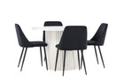 Venture Home Night & Härön Matstolar 2-pack Svart + Runda Matbord ⌀110 Vit