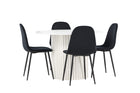 Venture Home Polar & Härön Matstolar 2-pack Svart + Runda Matbord ⌀110 Vit