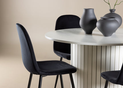 Venture Home Polar & Härön Matstolar 2-pack Svart + Runda Matbord ⌀110 Vit