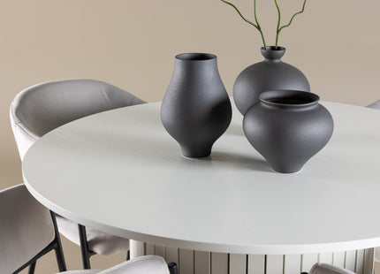 Venture Home Evelina & Härön Matstolar 2-pack Grå + Runda Matbord ⌀110 Vit
