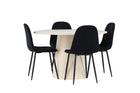 Venture Home Polar & Lanzo Matstolar 2-pack Svart + Runda Matbord ⌀120 Whitewash