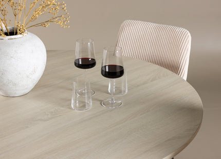 Venture Home Leone & Lanzo Matstolar 2-pack Beige + Runda Matbord ⌀120 Whitewash