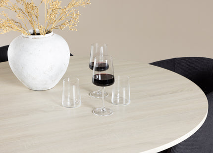 Venture Home Berit & Lanzo Matstolar Svart + Runda Matbord ⌀120 Whitewash