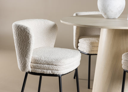 Venture Home Agnes & Lanzo Matstolar 2-pack Vit + Runda Matbord ⌀120 Whitewash
