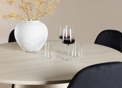 Venture Home Polar & Lanzo Matstolar 2-pack Svart + Runda Matbord ⌀120 Whitewash