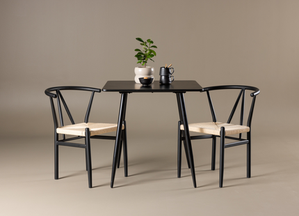 Venture Home Alfons & Polar Matgrupp Med 2st Matstolar Svart