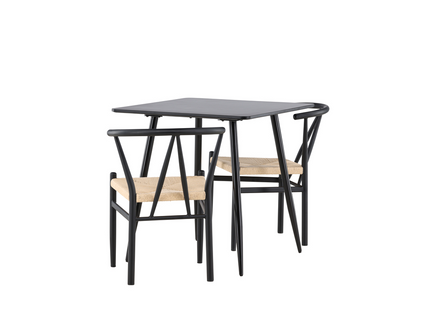 Venture Home Alfons & Polar Matgrupp Med 2st Matstolar Svart