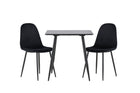 Venture Home Polar Matstolar 2-pack Svart + Rektangulära Matbord 75 x 75 Svart