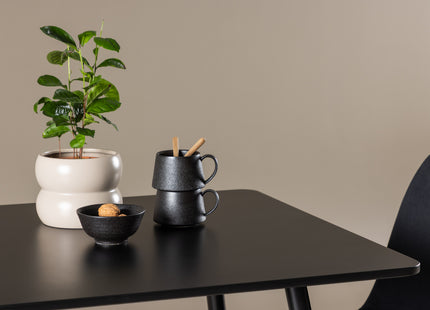Venture Home Polar Matstolar 2-pack Svart + Rektangulära Matbord 75 x 75 Svart