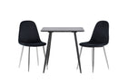 Venture Home Polar Matstolar 2-pack Svart + Rektangulära Matbord 75 x 75 Svart