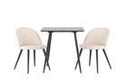 Venture Home Velvet & Polar Matstolar 2-pack Beige + Rektangulära Matbord 75 x 75 Svart