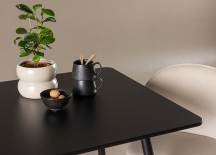 Venture Home Velvet & Polar Matstolar 2-pack Beige + Rektangulära Matbord 75 x 75 Svart