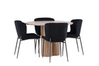 Venture Home Modesto & Olivia Matstolar 2-pack Svart + Runda Matbord ⌀110 Brun
