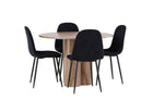 Venture Home Polar & Olivia Matstolar 2-pack Svart + Runda Matbord ⌀110 Brun