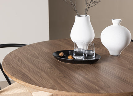 Venture Home Alfons & Olivia Matstolar Svart + Runda Matbord ⌀110 Brun