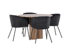 Venture Home Berit & Olivia Matstolar Svart + Runda Matbord ⌀110 Brun
