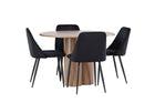 Venture Home Night & Olivia Matstolar 2-pack Svart + Runda Matbord ⌀110 Brun