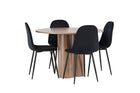 Venture Home Polar & Olivia Matstolar 2-pack Svart + Runda Matbord ⌀110 Brun