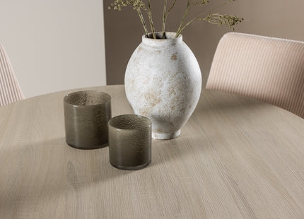 Venture Home Leone & Plaza Matstolar 2-pack Beige + Runda Matbord ⌀100 Whitewash