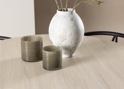 Venture Home Alfons & Plaza Matstolar Svart + Runda Matbord ⌀100 Whitewash