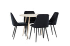 Venture Home Night & Plaza Matstolar 2-pack Svart + Runda Matbord ⌀100 Whitewash