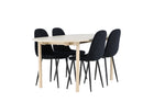 Venture Home Polar & Andy Matstolar 2-pack Svart + Ovala Matbord 180 x 90 Whitewash