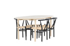 Venture Home Alfons & Andy Matstolar Svart + Ovala Matbord 180 x 90 Whitewash