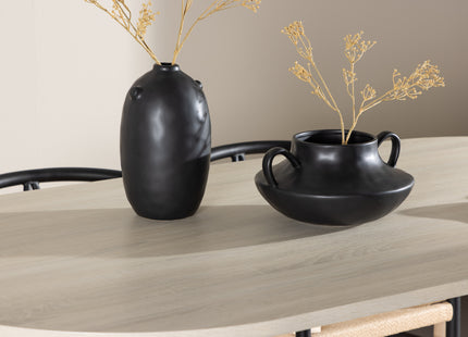 Venture Home Alfons & Andy Matstolar Svart + Ovala Matbord 180 x 90 Whitewash