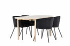 Venture Home Berit & Andy Matstolar Svart + Ovala Matbord 180 x 90 Whitewash