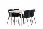 Venture Home Andy & Modesto Ovala Matbord 180 x 90 Whitewash + Matstolar 2-pack Svart
