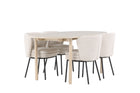 Venture Home Andy & Agnes Ovala Matbord 180 x 90 Whitewash + Matstolar 2-pack Vit