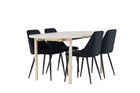 Venture Home Night & Andy Matstolar 2-pack Svart + Ovala Matbord 180 x 90 Whitewash