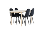Venture Home Polar & Andy Matstolar 2-pack Svart + Ovala Matbord 180 x 90 Whitewash