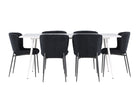 Venture Home Silar & Modesto Rektangulära Matbord 180 x 90 Vit + Matstolar 2-pack Svart