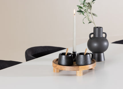 Venture Home Berit & Silar Matstolar Svart + Rektangulära Matbord 180 x 90 Vit