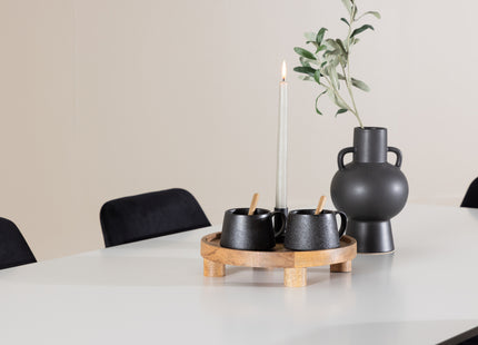 Venture Home Night & Silar Matstolar 2-pack Svart + Rektangulära Matbord 180 x 90 Vit
