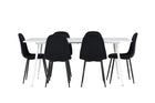 Venture Home Polar & Silar Matstolar 2-pack Svart + Rektangulära Matbord 180 x 90 Vit