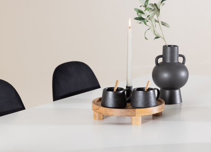 Venture Home Polar & Silar Matstolar 2-pack Svart + Rektangulära Matbord 180 x 90 Vit