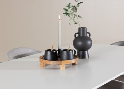 Venture Home Evelina & Silar Matstolar 2-pack Grå + Rektangulära Matbord 180 x 90 Vit