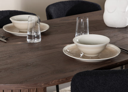 Venture Home Härön & Modesto Ovala Matbord 200 x 90 Mocca + Matstolar 2-pack Svart