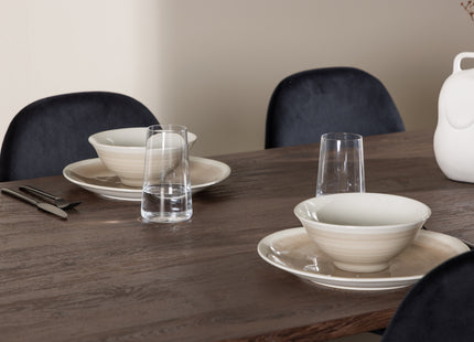 Venture Home Polar & Härön Matstolar 2-pack Svart + Ovala Matbord 200 x 90 Mocca