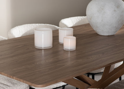 Venture Home Agnes & Piazza Matstolar 2-pack Vit + Rektangulära Matbord 180 x 90 Mocca