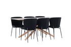 Venture Home Piazza & Modesto Rektangulära Matbord 180 x 90 Mocca + Matstolar 2-pack Svart