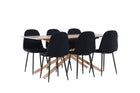 Venture Home Polar & Piazza Matstolar 2-pack Svart + Rektangulära Matbord 180 x 90 Mocca