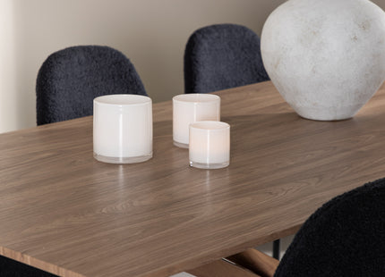 Venture Home Polar & Piazza Matstolar 2-pack Svart + Rektangulära Matbord 180 x 90 Mocca